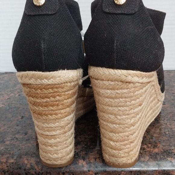 Michael Kors Black and BEIGE Wedge Sandals...SIZE...SEE RULER. - Picture 3 of 8